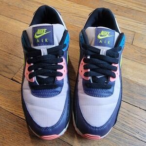 Nike Air Max 90 Women's Size 7.5 Dark Raisin Cyber Purple Green Pink Blue